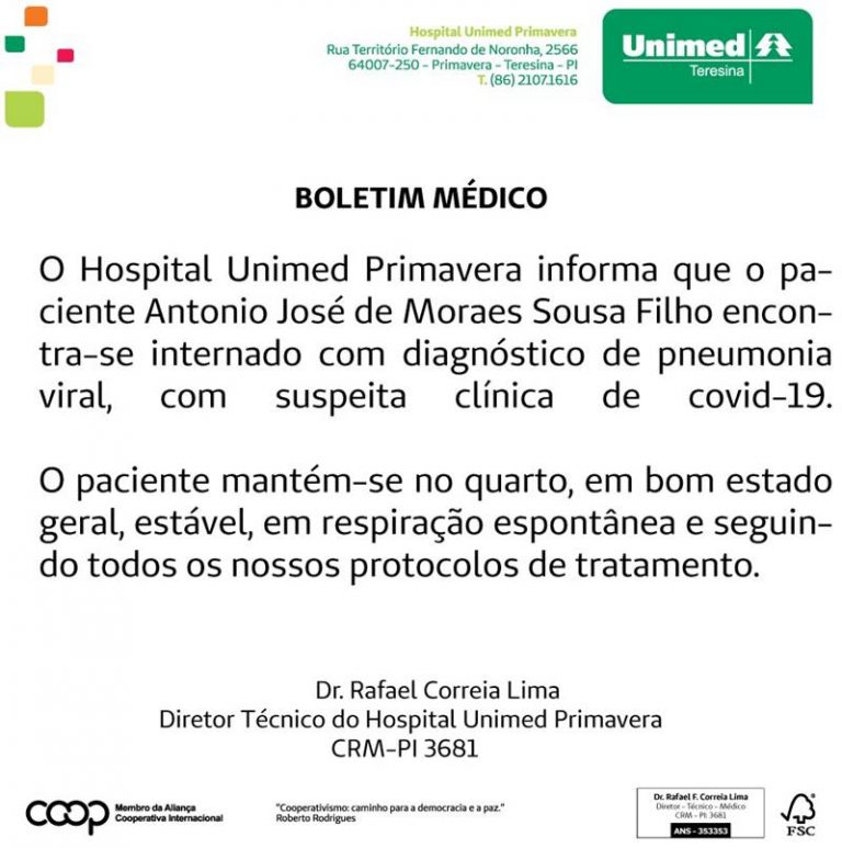 Hospital Divulga Boletim Sobre Estado De Saúde Do Ex-governador Zé ...